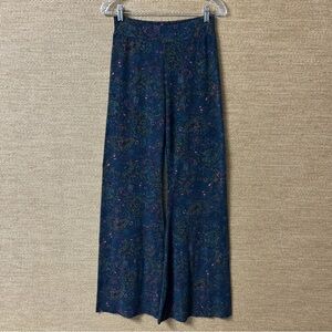Natural Life Cali Knit Flare Pants Womens Small Navy Floral